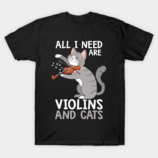 Violin Kitty Cat Violinist Kitten T-Shirt by Tobias Store
